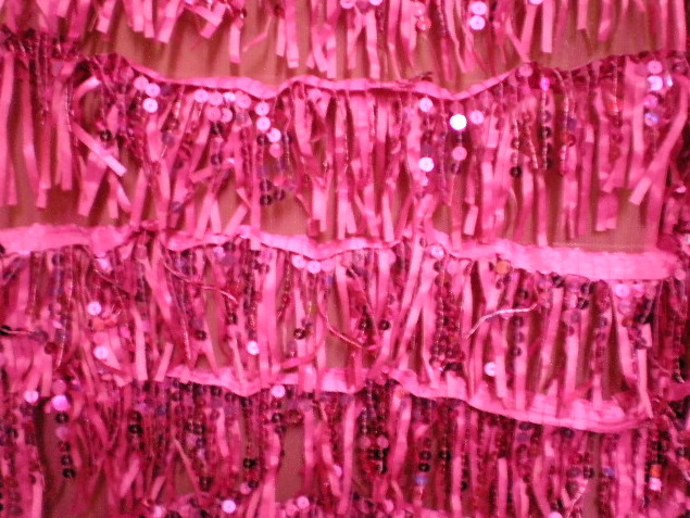 4.Fuchsia Fringe Fabrics With Sequins